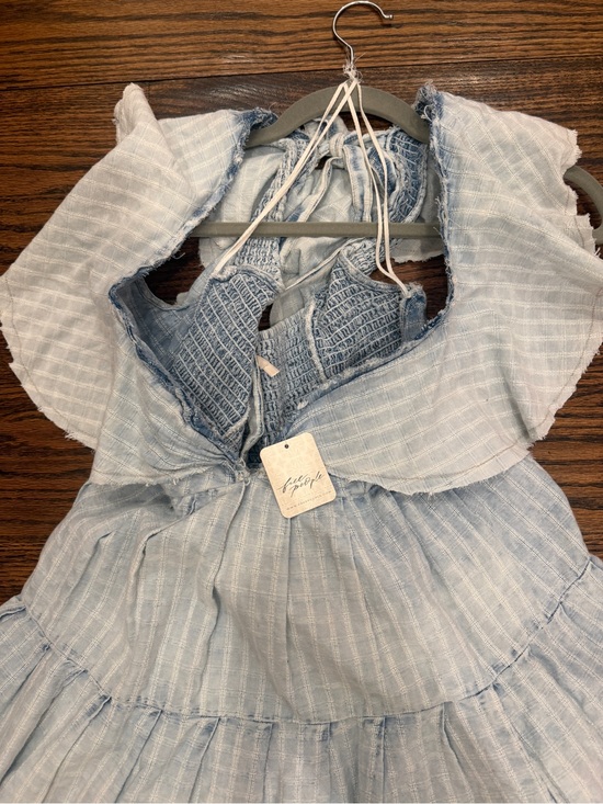 Free People Dresses & Skirts - Free People Light Blue Backless Tiered Sundress
